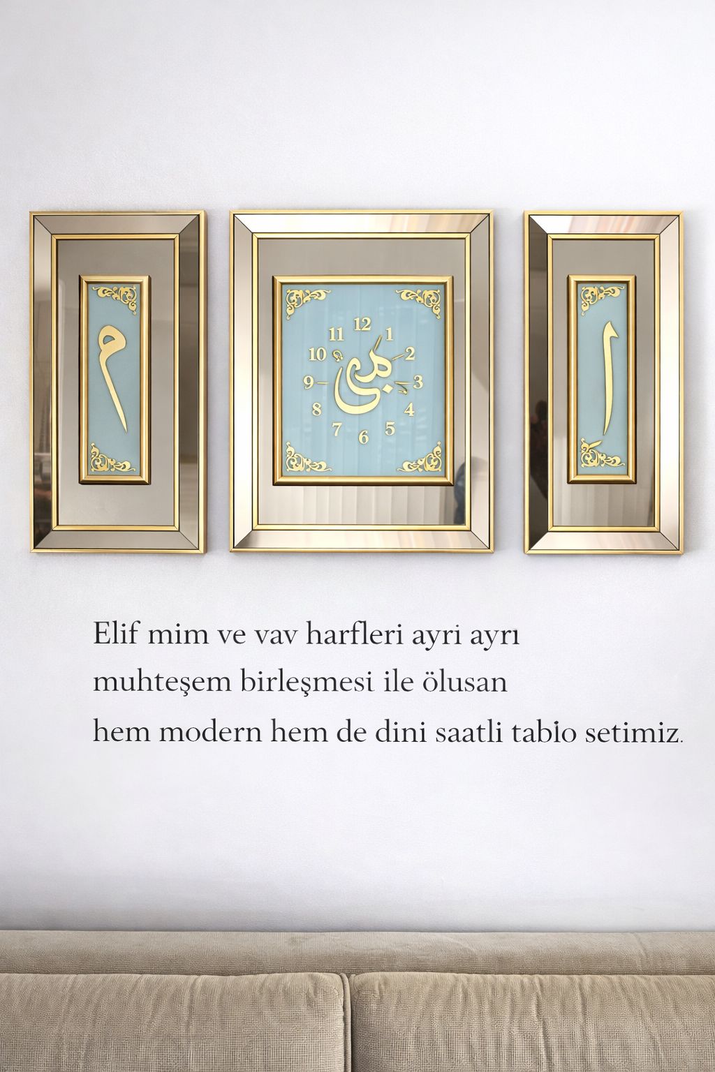 ELİF MİM VAV KARE SAAT SETİ